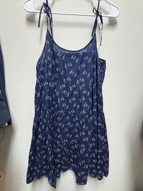 Vineyard Vines Navy Dress with White Sailboat Print